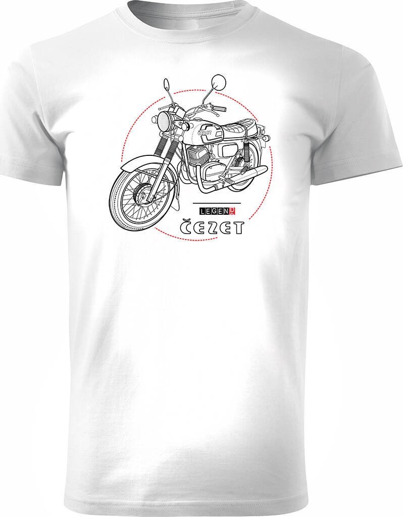 Topslang Koszulka z motocyklem na motor Cezet Cezeta 350 męska biała REGULAR XXL