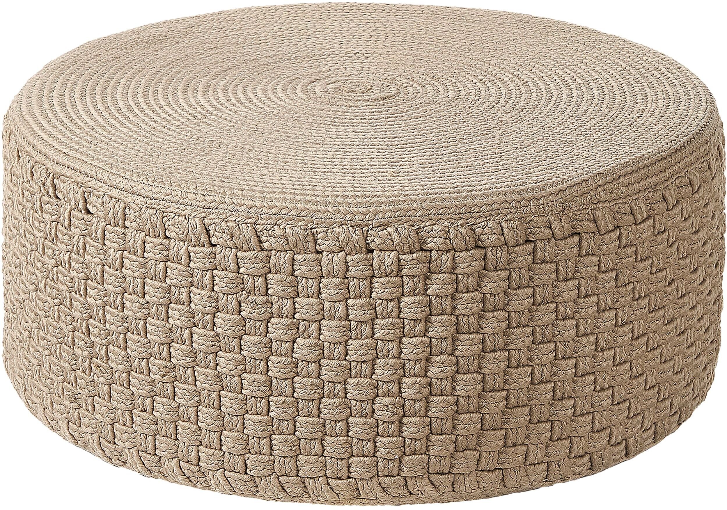 Beliani Puf ogrodowy 70 cm beżowy MITHI
