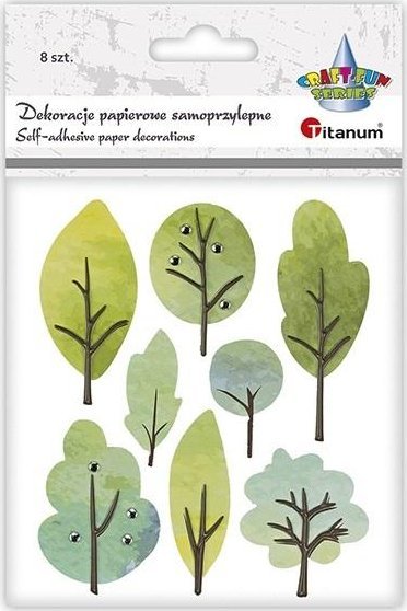 Titanum Naklejki papierowe 3D drzewa 8szt