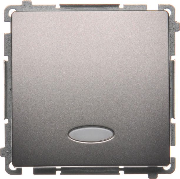 Kontakt-Simon Łącznik pojedynczy Simon Basic z podświetleniem 10AX 250V inox (BMW1L.01/21)