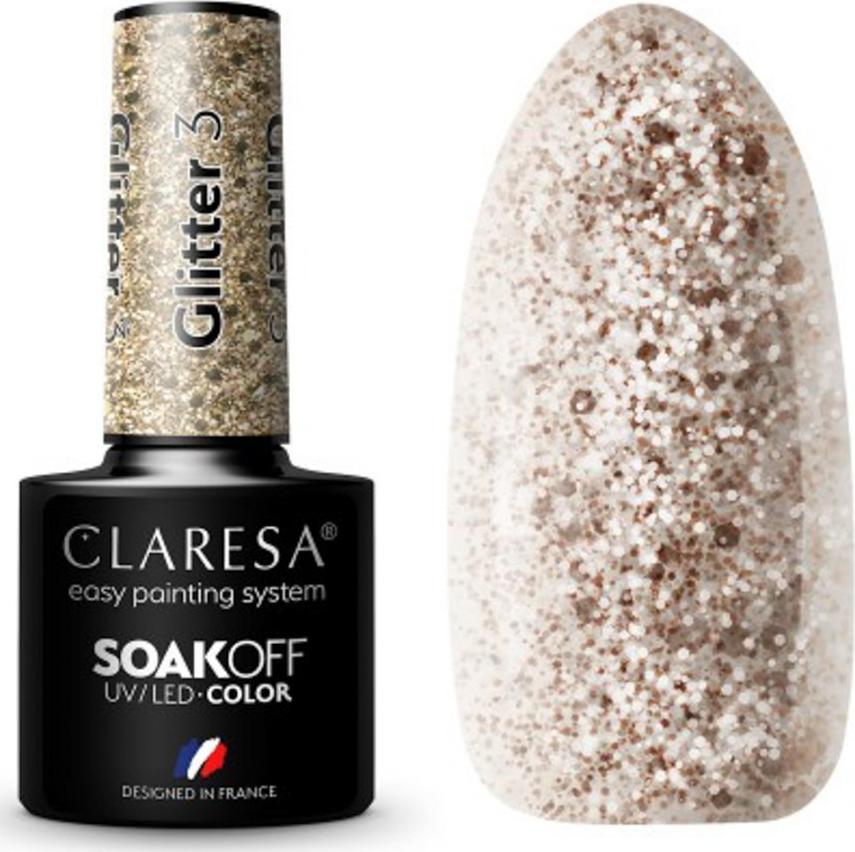 Claresa CLARESA Lakier hybrydowy GLITTER 3 -5g