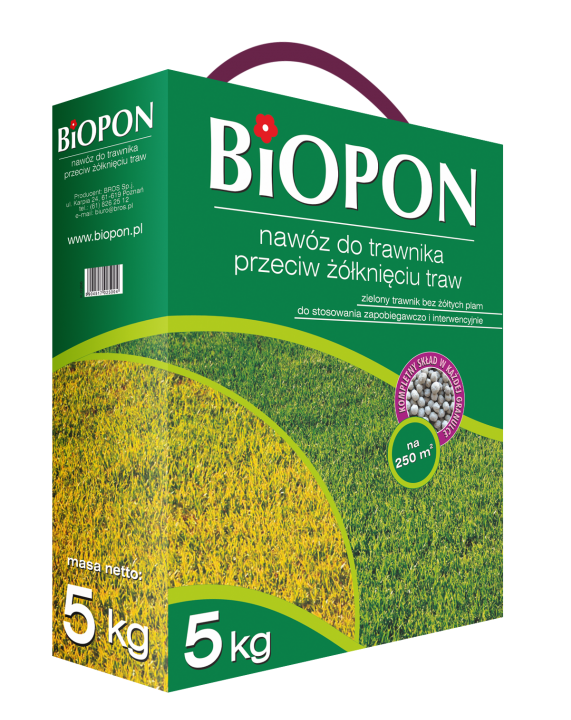 Biopon Nawóz granulowany przeciwko żółknięciu trawnika 5kg (1184)