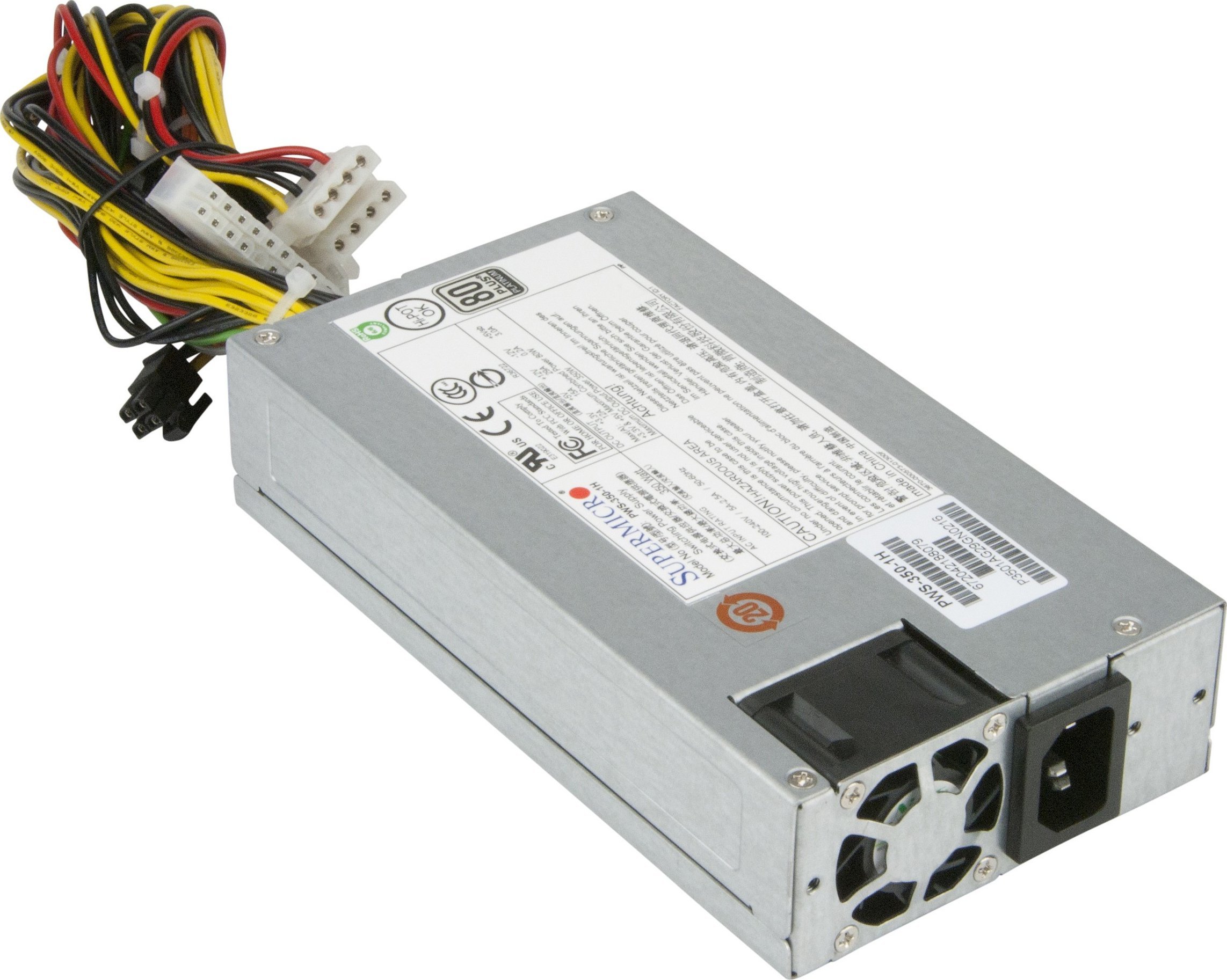 Zasilacz serwerowy SuperMicro Supermicro PWS-350-1H moduł zasilaczy 350 W 24-pin ATX 1U Szary