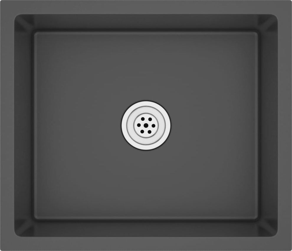 Zlewozmywak vidaXL Ręcznie robiony kuchenny, sitko, stal nierdzewna czarny