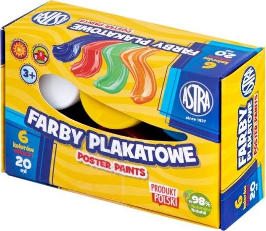 Astra Farby plakatowe Astra 6 kol x 20 ml STANDARD BOX