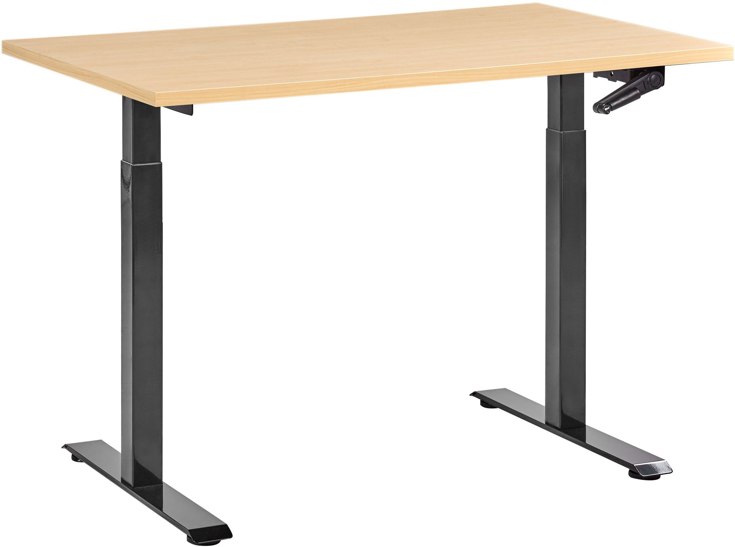 Biurko regulowane manualnie DESTINES Czarny/ jasny brąz 120 cm 60 cm