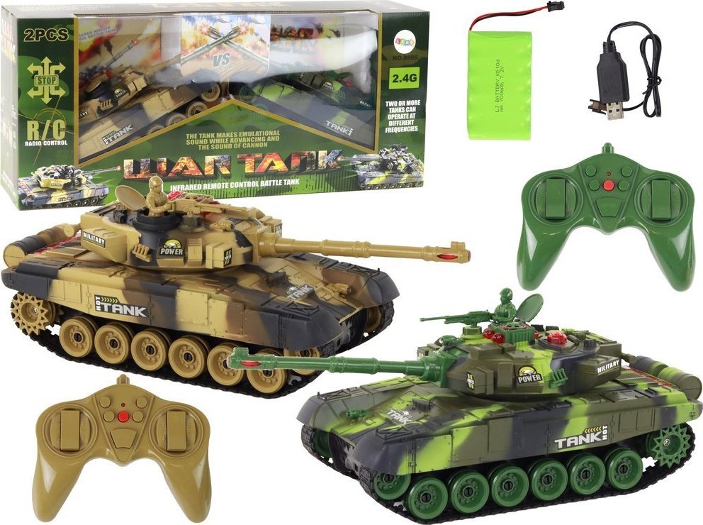 LeanToys Zestaw Czołgi Walczące Zdalnie Sterowane Czołg War Tank RC Bitwa Podczerwień