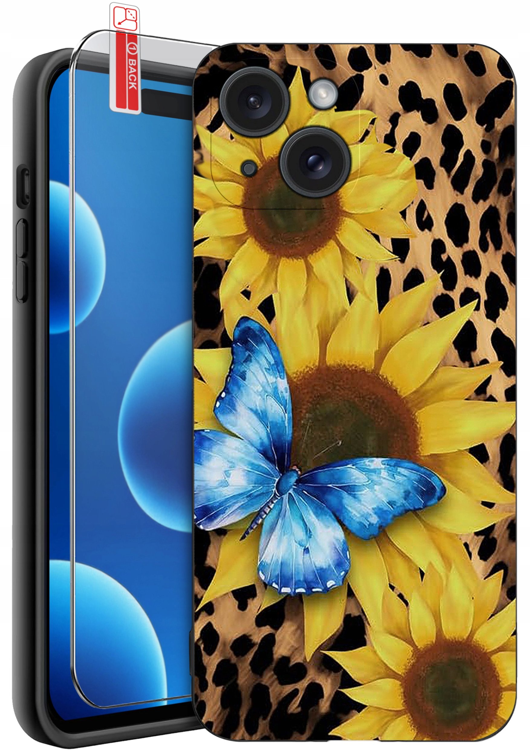 ETUI do iPhone 15 | WZORY | SILIKONOWE MATT CASE + SZKŁO 9H