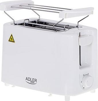 Toster Adler Adler Toaster AD 3223 Power 750 W, Number of slots 2, Housing material Plastic, White