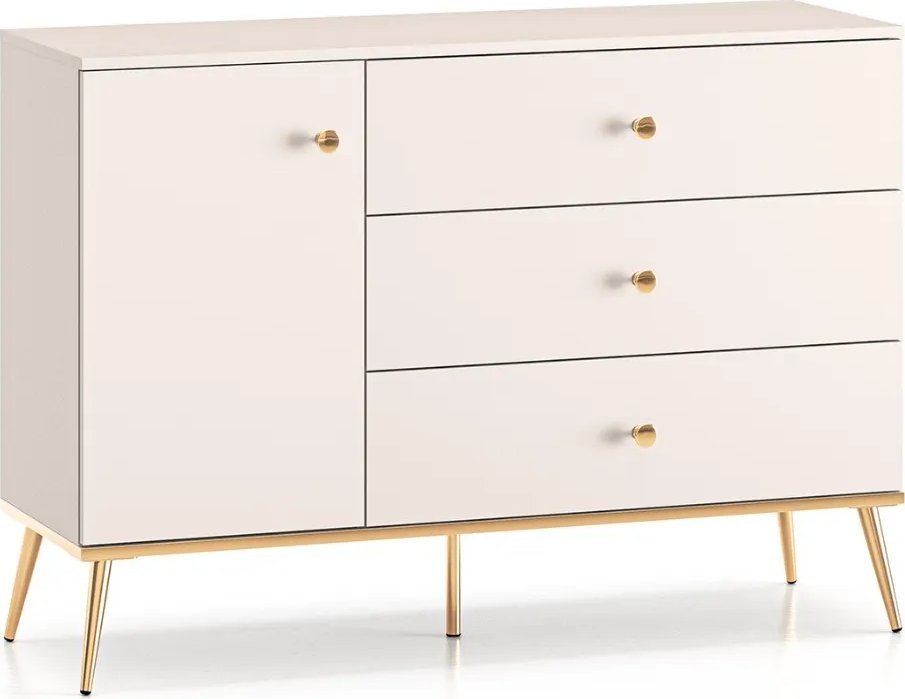 ML Meble Komoda MELLANIE 1D3S 120cm kaszmir/złoty ML MEBLE