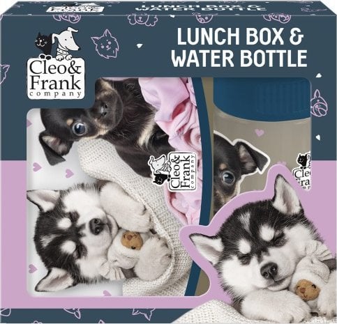 Derform Zestaw śniadaniówka + bidon 330ml Cleo i Frank 38 pies