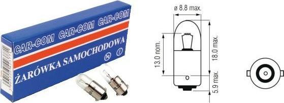 Carcommerce ŻARÓWKA 12V 2W BA9S