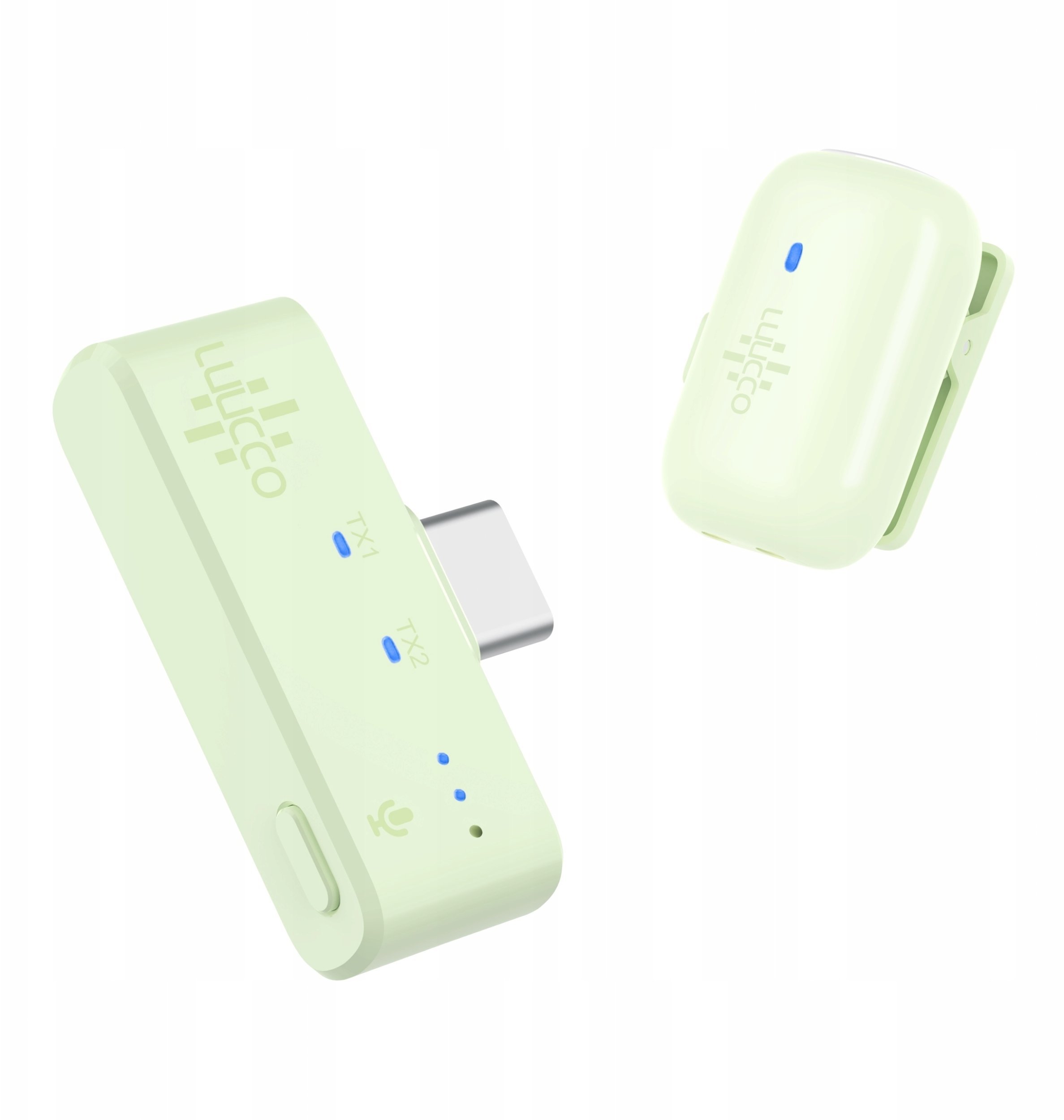 Mini Bezprzewodowy Mikrofon Krawatowy Hd 100m Do Telefonu Usb Type-c Usb-c / Minipods K1 / Zielony