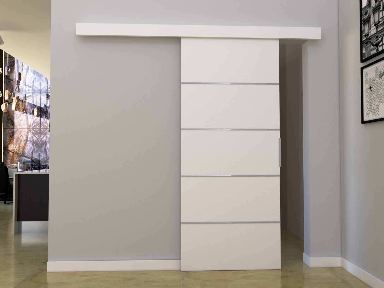 Drzwi Przesuwne Drzwi przesuwne B100 106x205 Białe