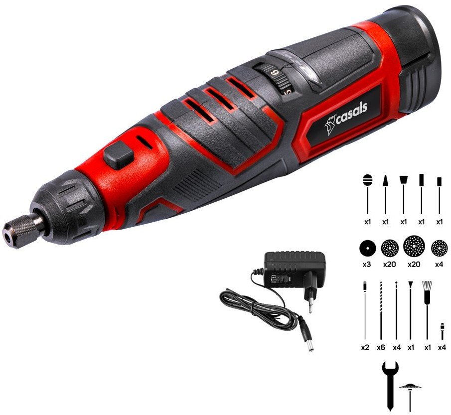 Szlifierka bezprzewodowa elektryczna z akcesoriami 12V CASALS CMG1205BC