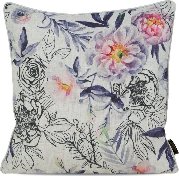 Eurofirany Poszewka dwustronna welwet len LEN17 45X45 kremowo czarna