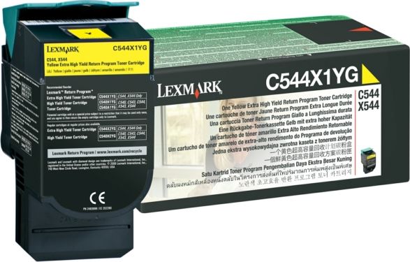 Toner Lexmark 0C544X1YG Yellow Oryginał (C544X1YG)