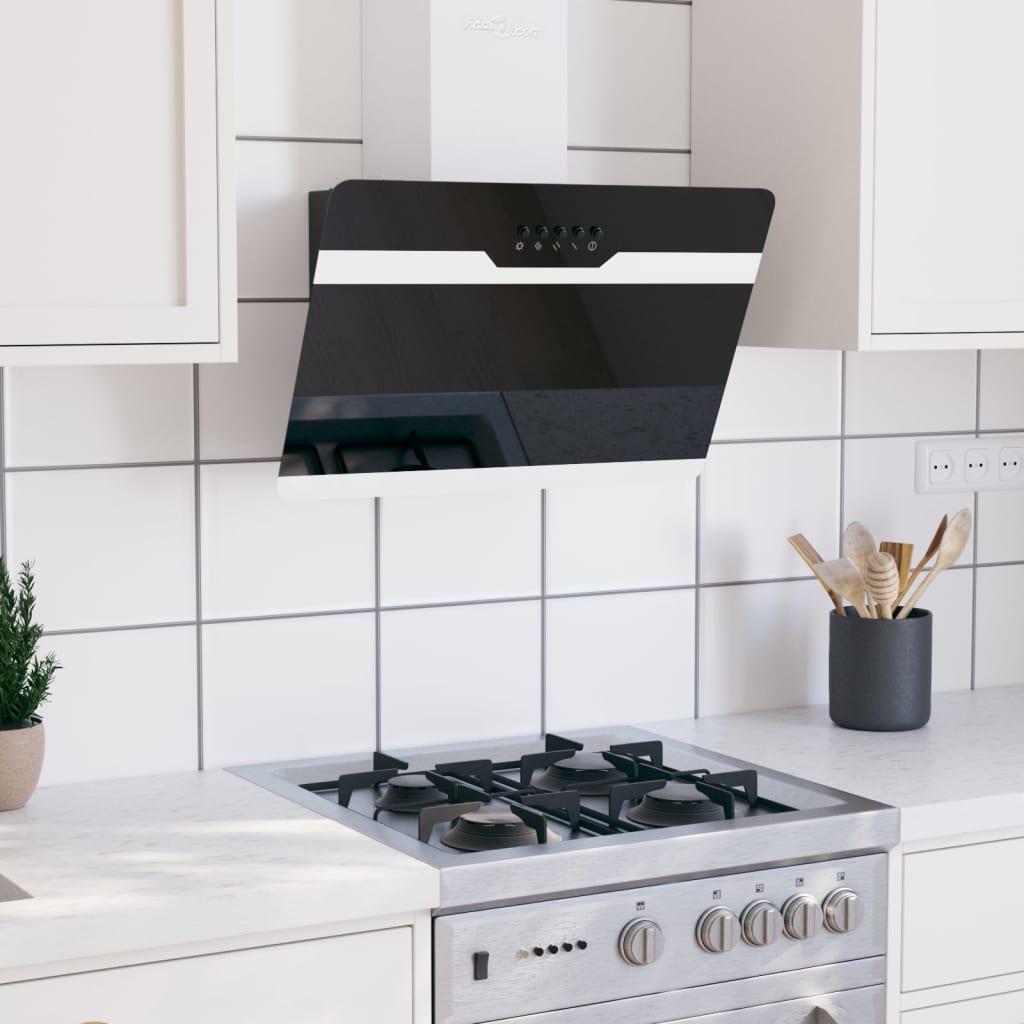 Okap vidaXL Ścienny okap kuchenny, 60 cm, stal i hartowane szkło, czarny