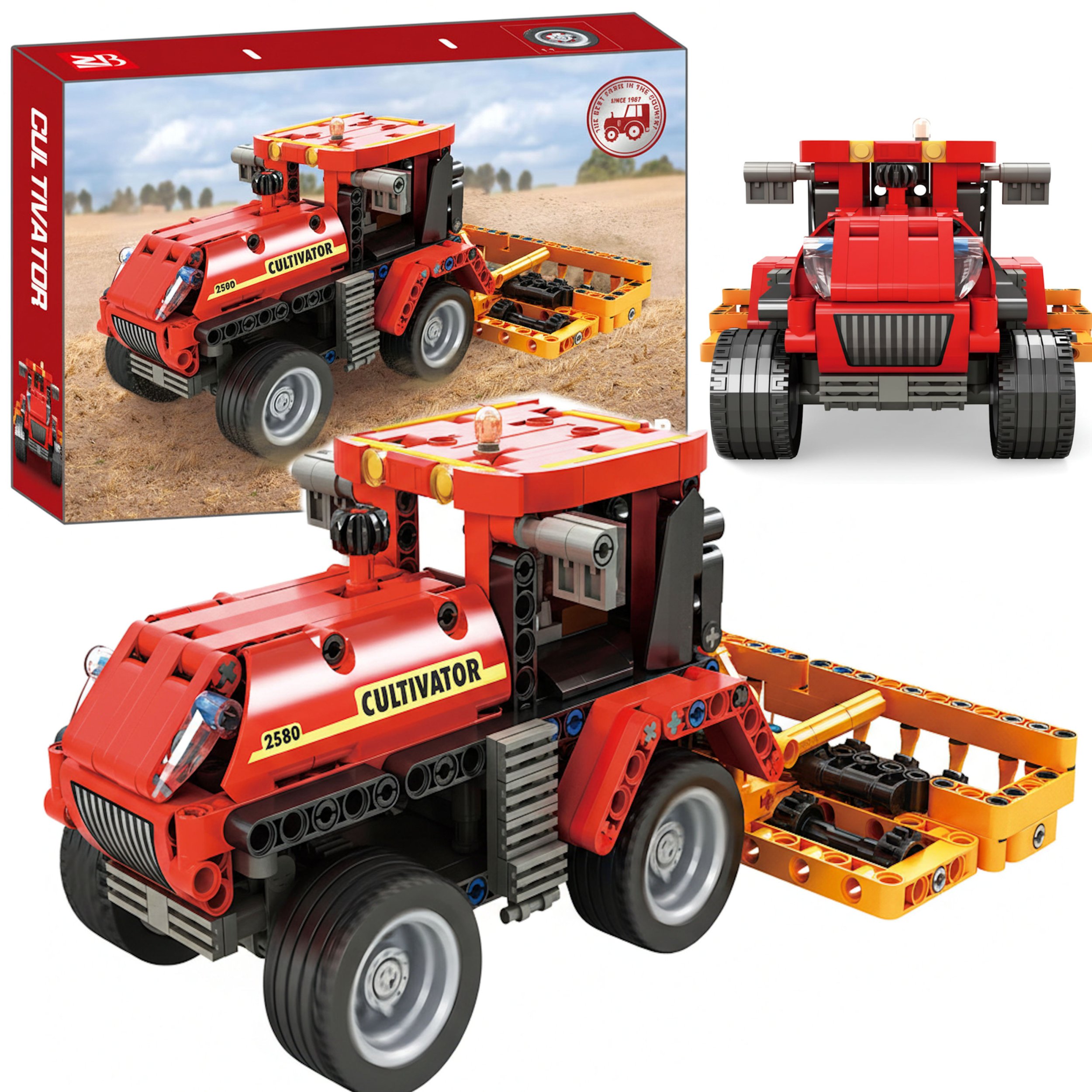 Coil klocki konstrukcyjne zestaw 485 el. elementów traktor z kultywatorem