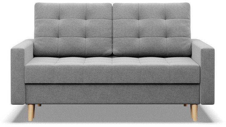 Sofa skandynawska, pikowana, NUBO, 152x92x92 cm, jasny szary