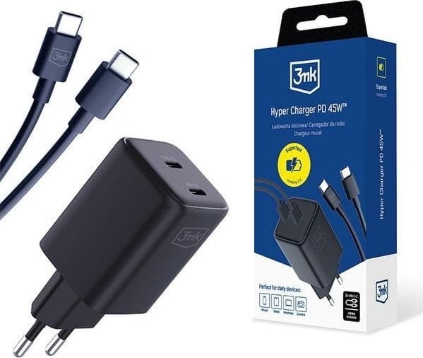 Ładowarka 3MK Hyper Charger 2x USB-C 3 A (5903108561952)