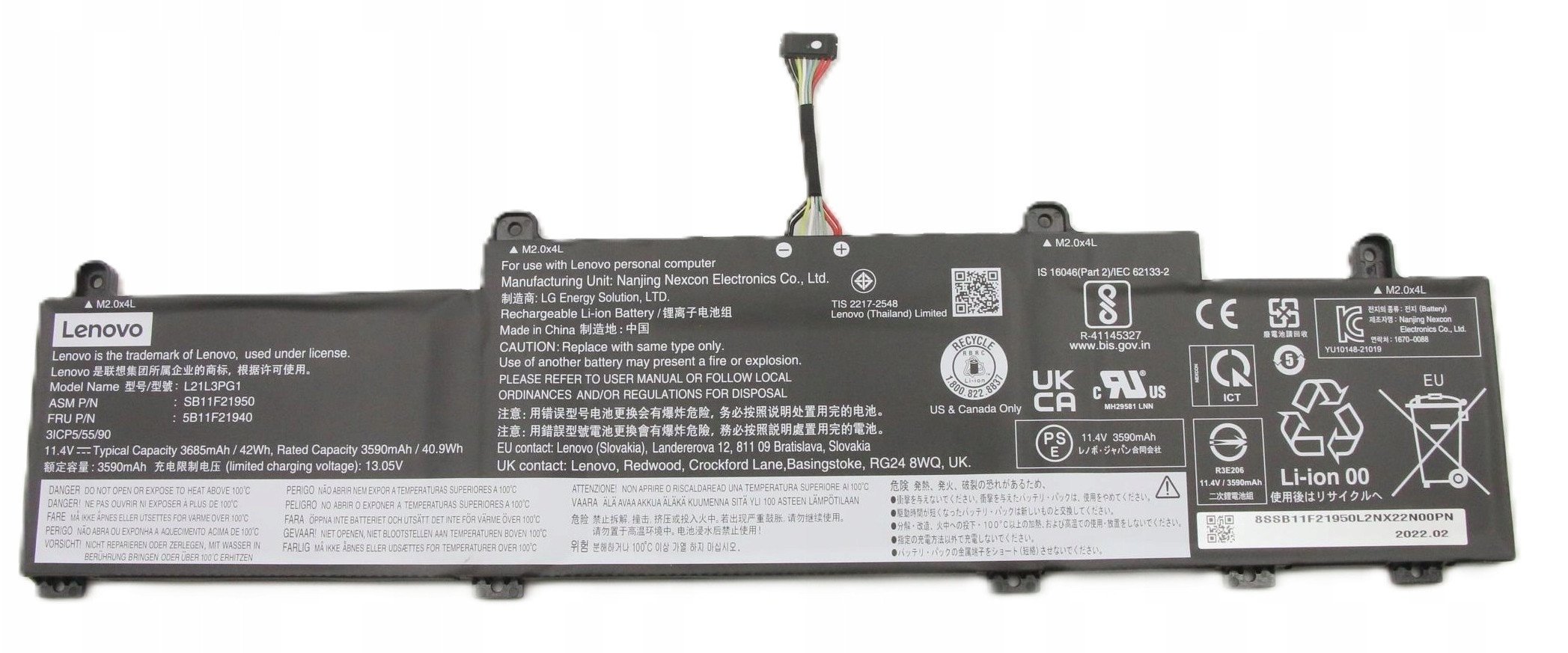 42Wh 3-cell lithium-ion battery for Lenovo ThinkPad