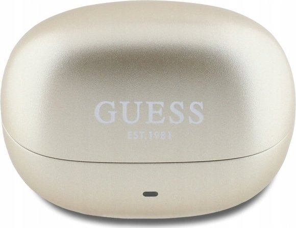 Słuchawki Guess Guess Bluetooth Headphones GUTWST88MCTGD TWS + Docking Station Gold/Gold Capsule Printed Logo
