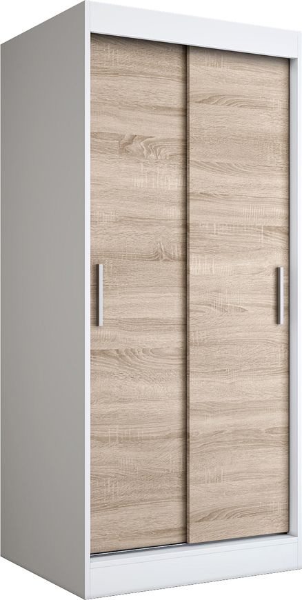 Elior Szafa przesuwna biel + dąb sonoma - Corina 2X