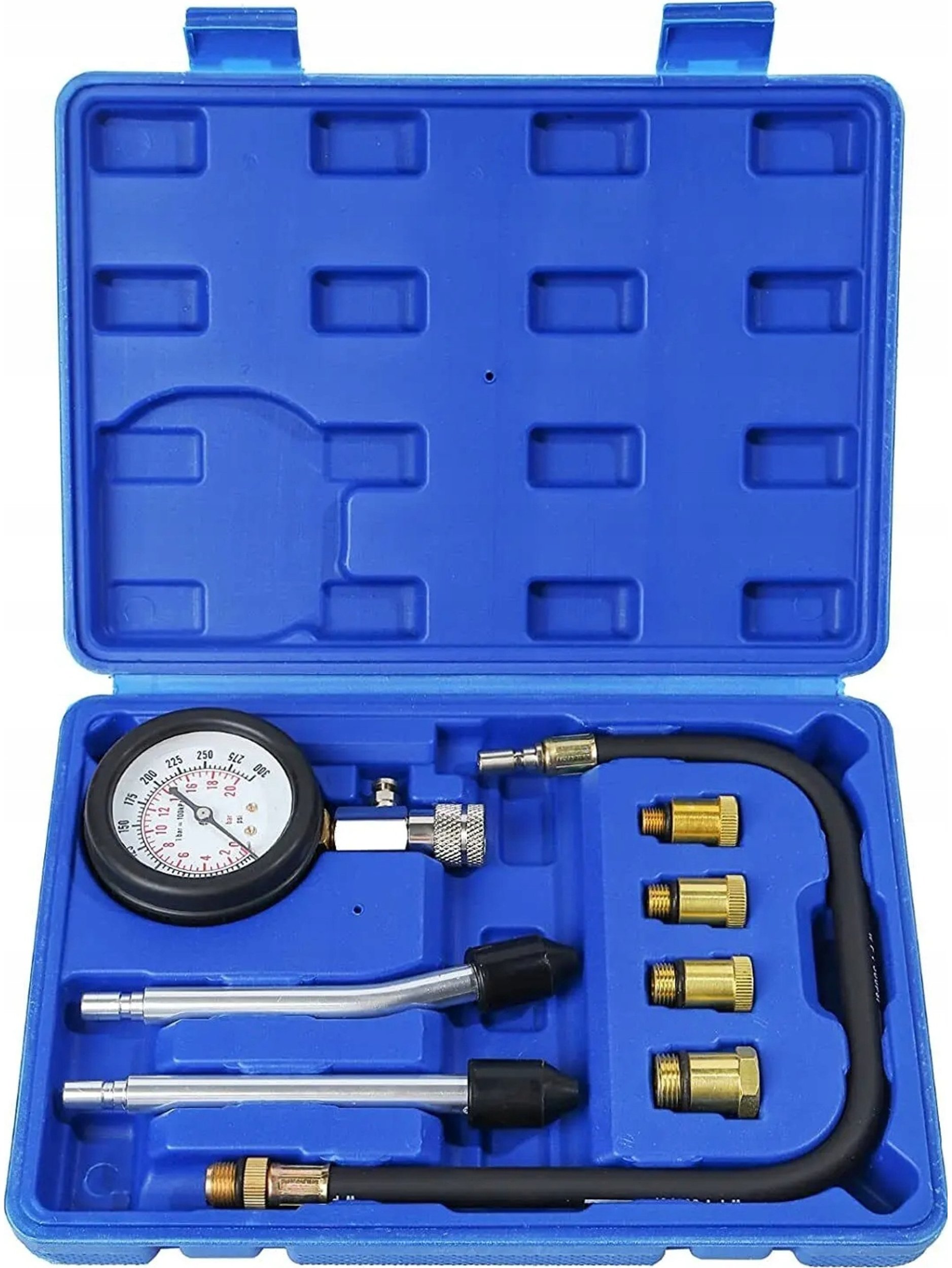 TESTER MIERNIK CIŚNIENIA SPRĘŻANIA BENZYNY WTRYSKU 8 ELEMENTÓW 0-20 BAR