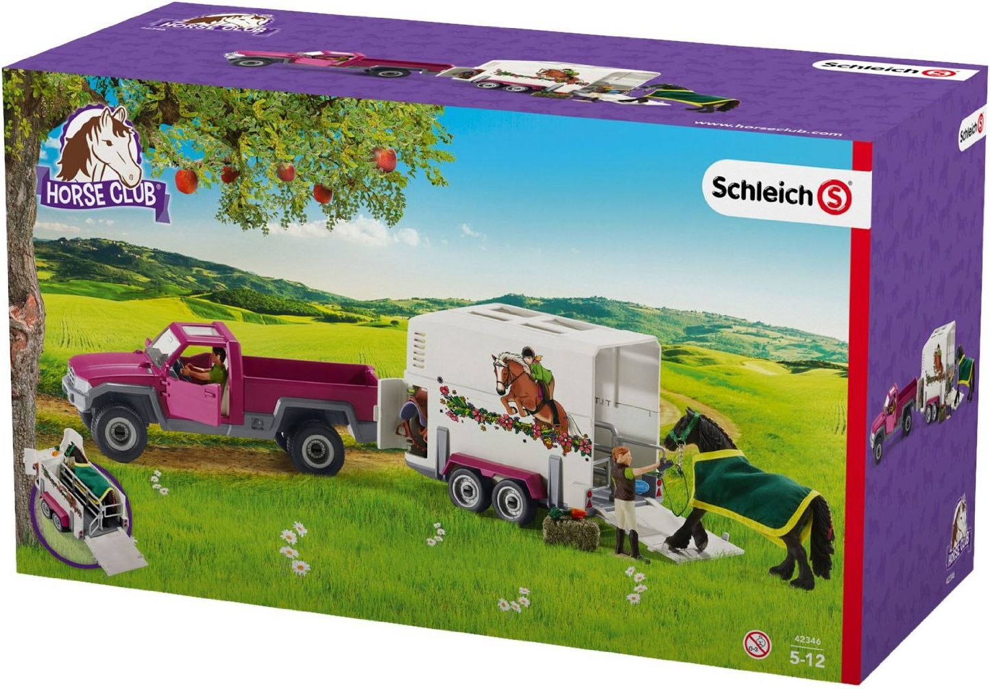 Figurka Schleich Horse Club Półciężarówka z koniem i przyczepą (42346)
