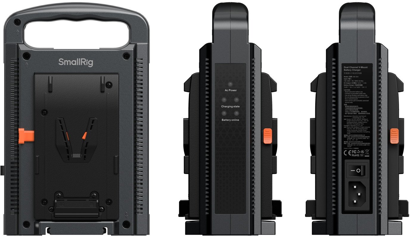Smallrig 4578 Ładowarka akumulatorów z dwukanałowym mocowaniem typu V