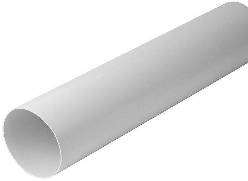VENTILATION DUCT 100MM 1M WHITE PLAST
