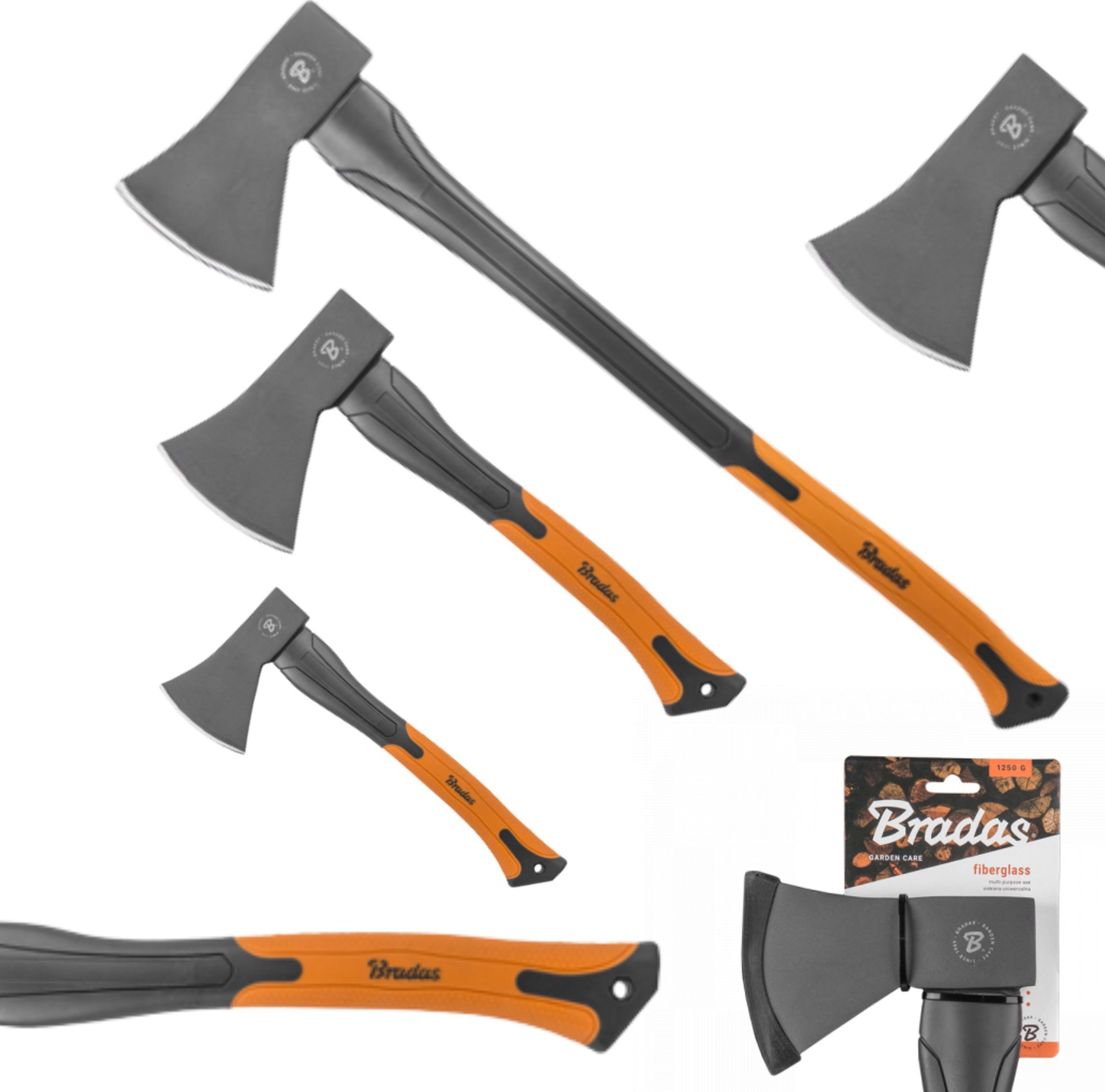 Bradas 3x Siekiera do drewna FIBERGLASS 600, 1000, 1500g