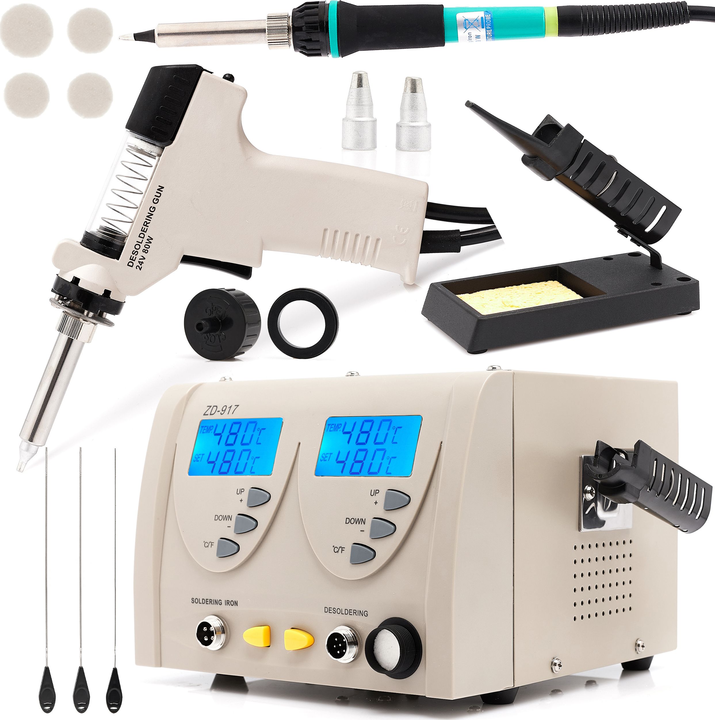 Techrebal STACJA LUTOWNICZA 2W1 + ROZLUTOWNICA ZD-917 350W