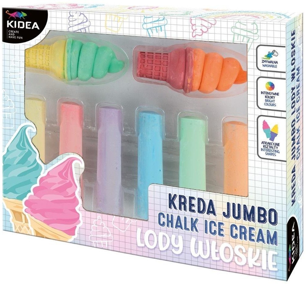 Kreda jumbo lody włoskie 8 elementów KIDEA