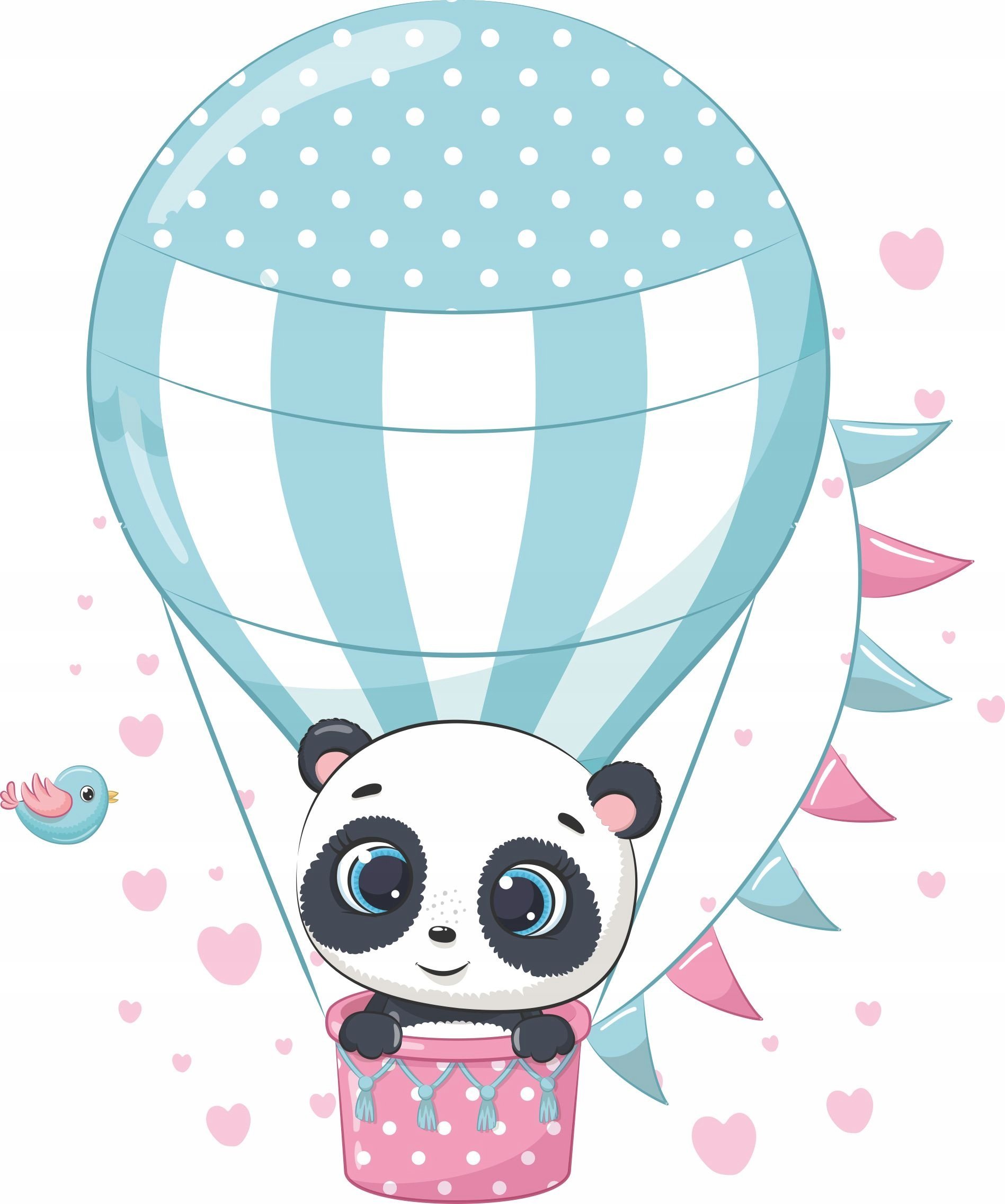 naSciane Naklejki dla dzieci balon chmurka balony panda