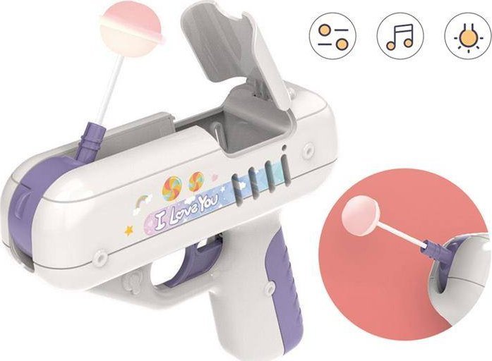 Aptel PISTOLET NA LIZAKI Pudełko Zabawka fioletowy AG742