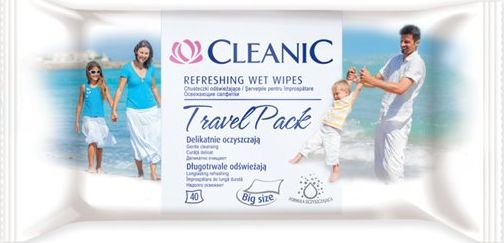 Cleanic Chusteczki nawilżające Travel Aqua 40 szt.
