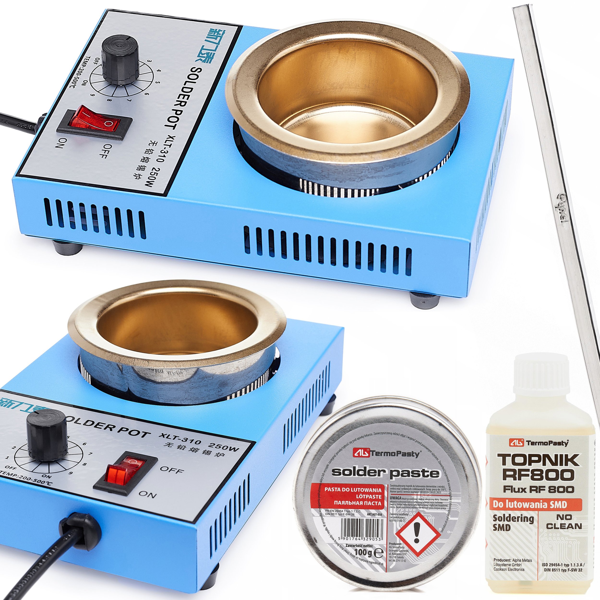 Tygiel Lutowniczy do Topienia do Cynowania 250W + Akcesoria XL Pasta Cyna