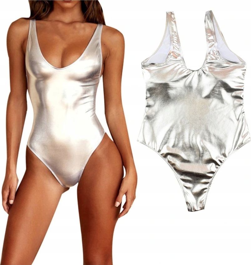 Pan i Pani Gadżet Jednoczęściowy strój kąpielowy metaliczny