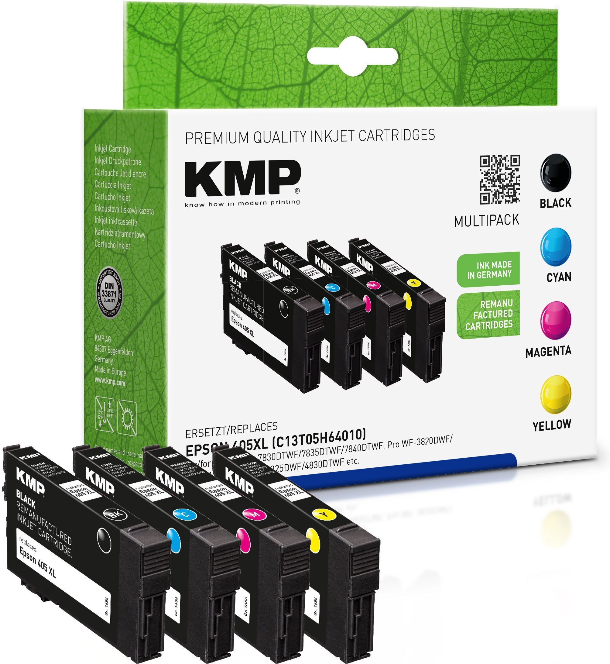 KMP Printtechnik AG KMP Patrone Epson 405XL (C13T05H64010) bk,c,m,y remanufactured