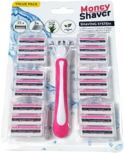MASZYNKA DO GOLENIA + 25 WYMIENNE WKŁADY 3 OSTRZA GOLARKA ZESTAW 25 SZTUK
