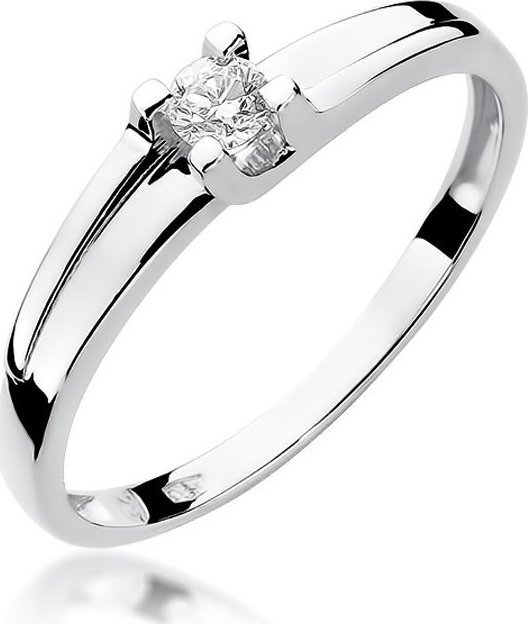 Best Diamonds złoty pierścionek z brylantem 0.12ct 22