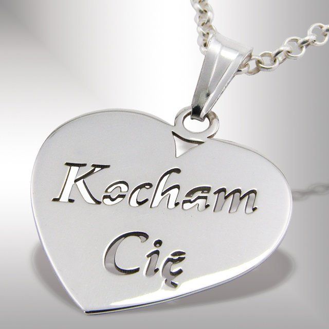 WĘC - Twój Jubiler Wisiorek serce z napisem Kocham Cię WEC-S-WIS.SERCE-3