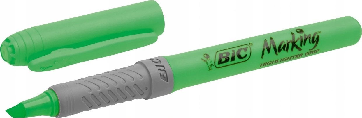 Bic Zakreślacz Highlighter Grip zielony z ukośnym końcem - (12 stk.)