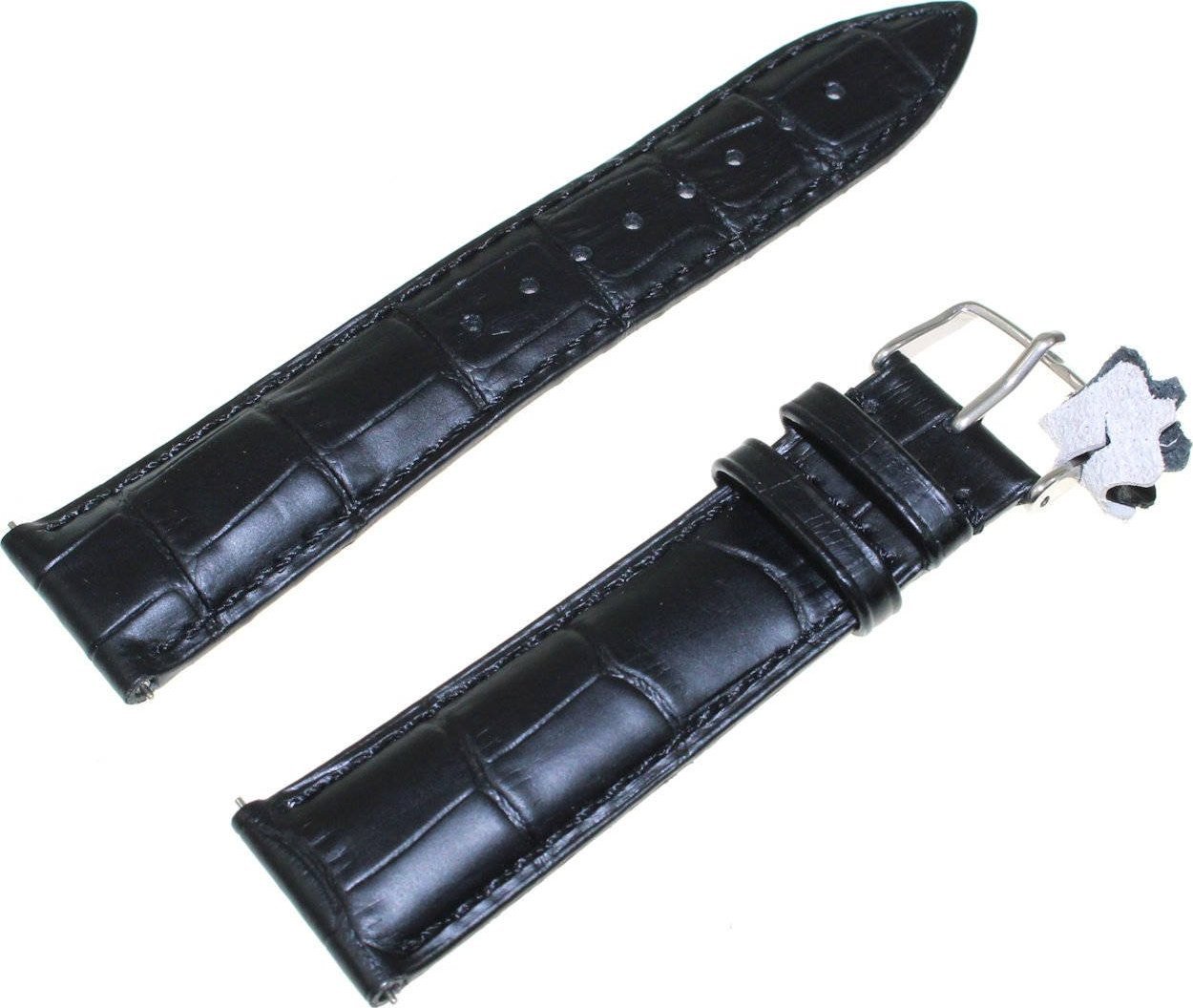 Diloy Skórzany pasek do zegarka 22 mm Diloy 424.22.1 czarny