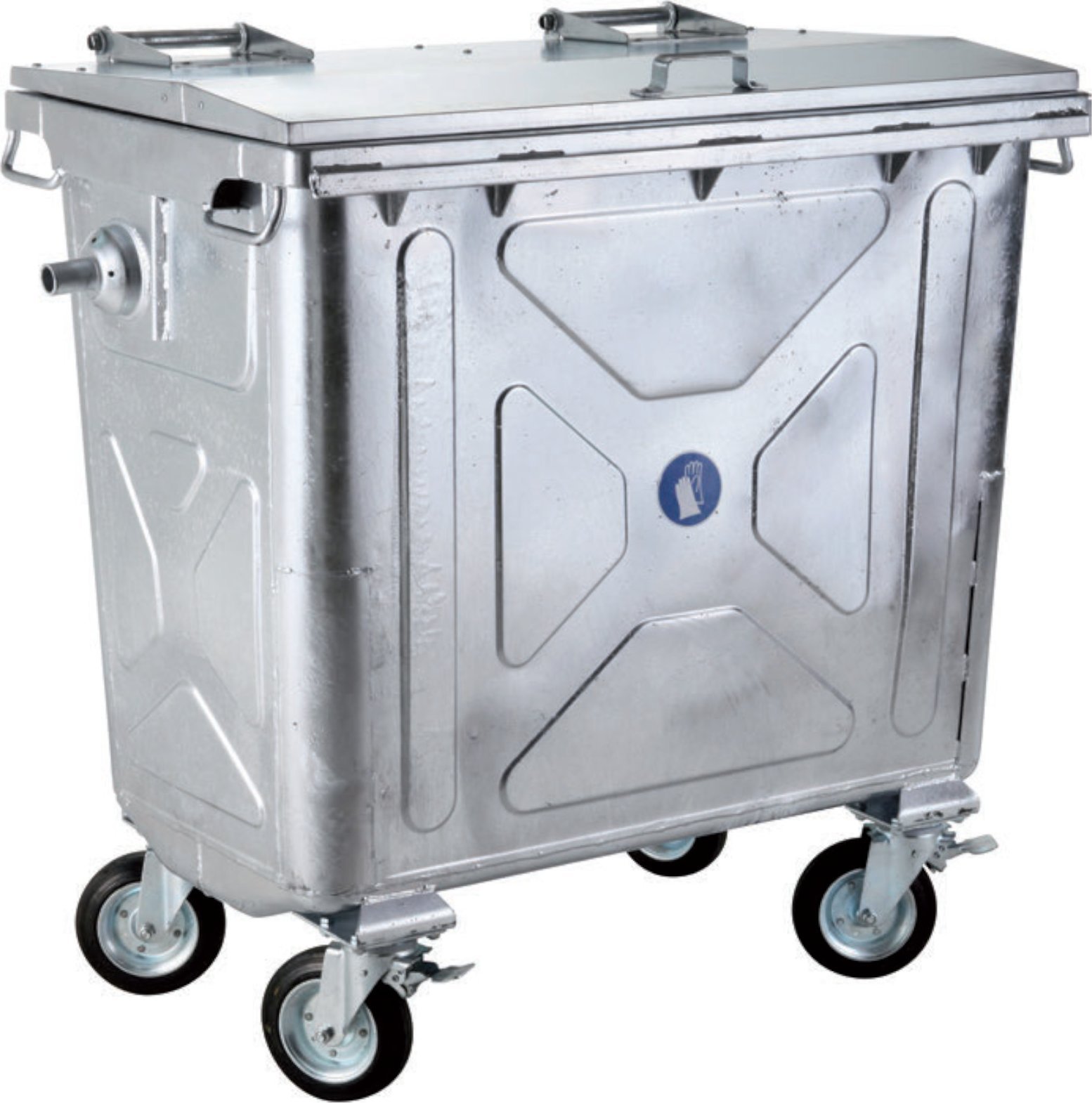 Metalowy stalowy kontener na odpady śmieci popiół ogniotrwały EN 840-2 660L Metalowy stalowy kontener na odpady śmieci popiół ogniotrwały EN 840-2 660