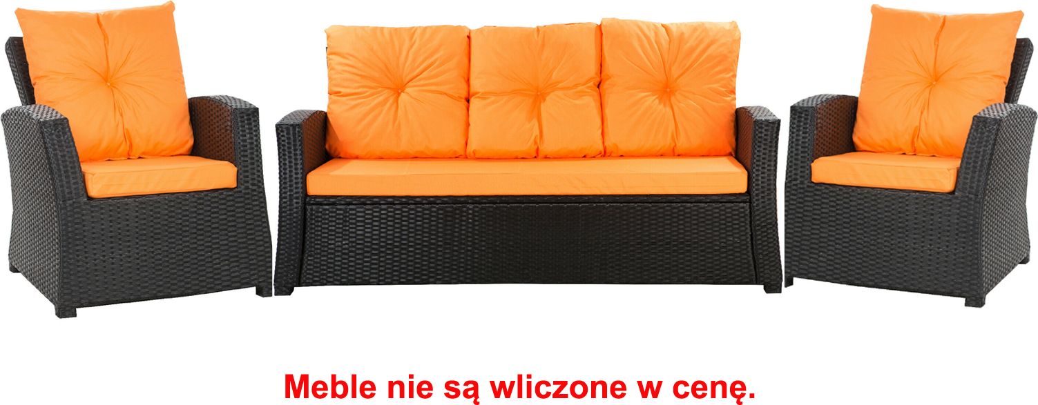 Setgarden Zestaw poduszek na meble ogrodowe rattanowe dla 5 osób rozmiar 168/52