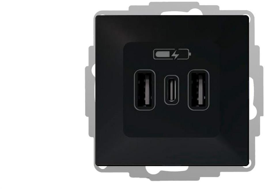 VESTRA ładowarka USB 2xA+C czarny 3808-19