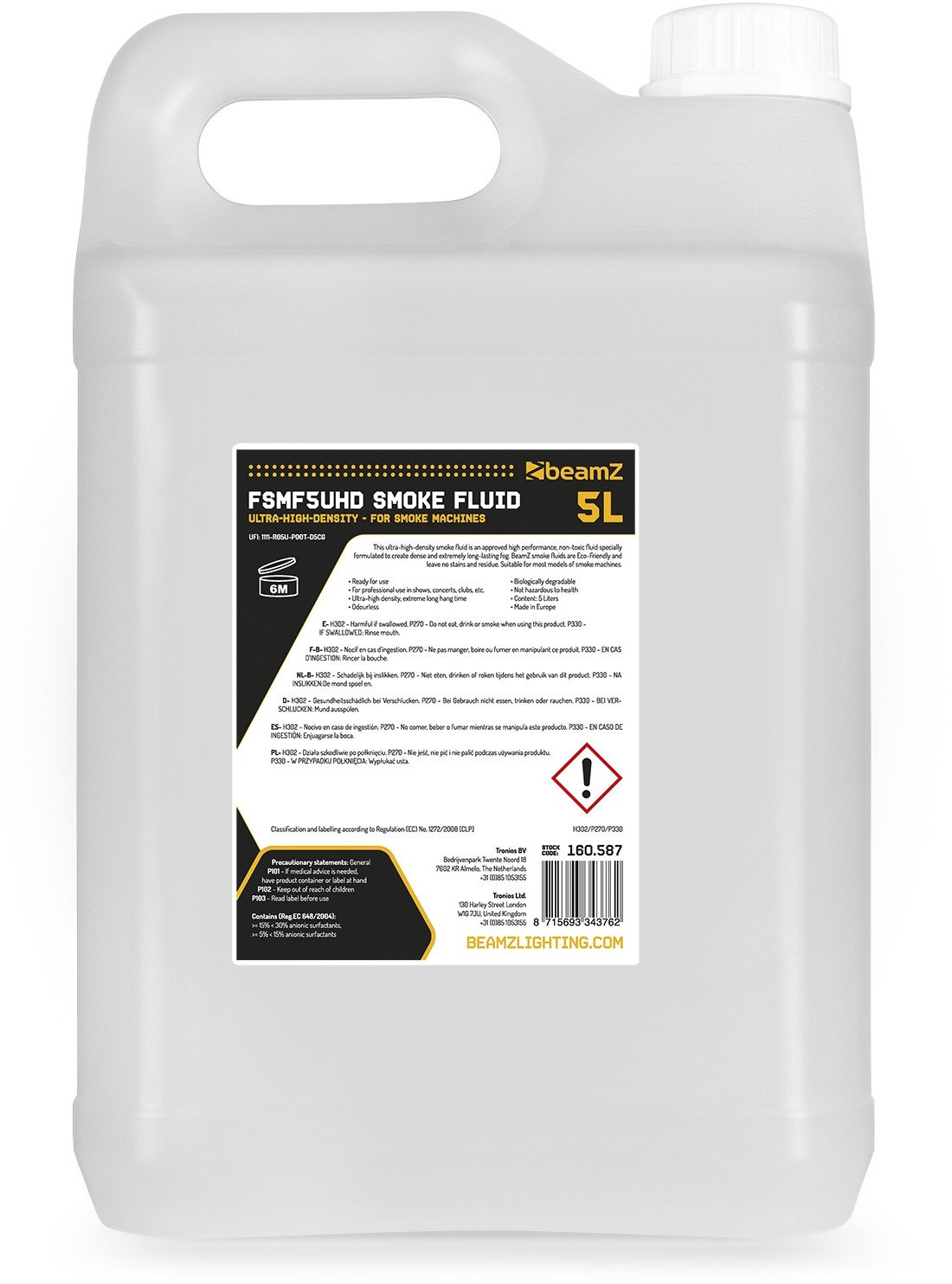 Płyn do dymu 5L o bardzo dużej gęstości BeamZ FSMF5UHD one size